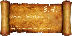 Boczor Aniziusz névjegykártya